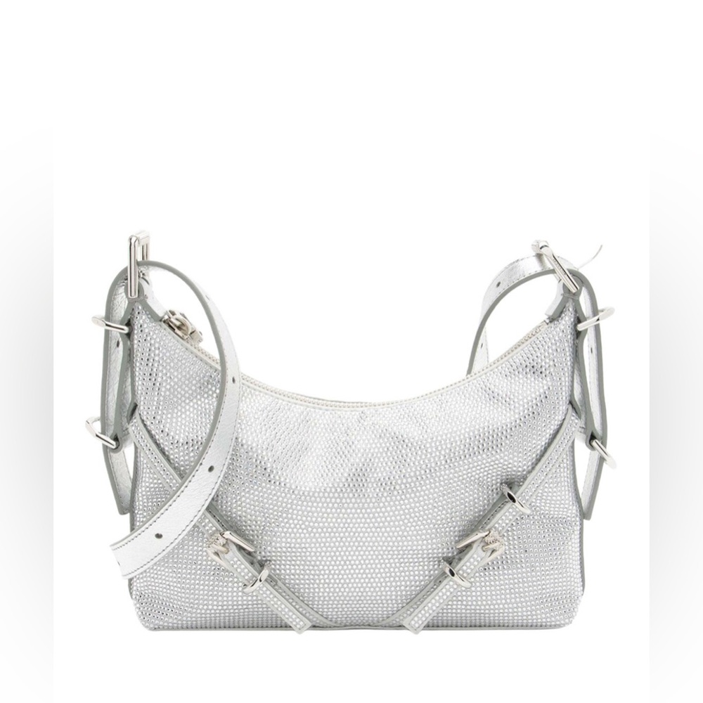 NWT Givenchy Mini Voyou Shoulder or Crossbody Bag Silvery Crystal
